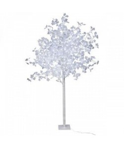 Copac Decorativ pentru Craciun, Alb, Iluminat 128 Led, 160 Cm, Lumina Rece
