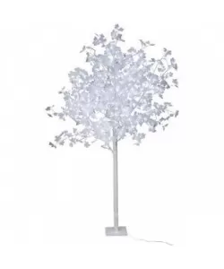Copac Decorativ pentru Craciun, Alb, Iluminat 128 Led, 160 Cm, Lumina Rece Copac Decorativ pentru Craciun, Alb, Iluminat 128 Led, 160 Cm, Lumina Rece