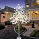 Copac Decorativ pentru Craciun, Alb, Iluminat 128 Led, 160 Cm, Lumina Rece Copac Decorativ pentru Craciun, Alb, Iluminat 128 Led, 160 Cm, Lumina Rece