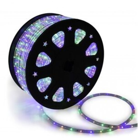 Furtun Luminos LED, 50 metri, lumina multicolor, 8 jocuri de lumini, de exterior
