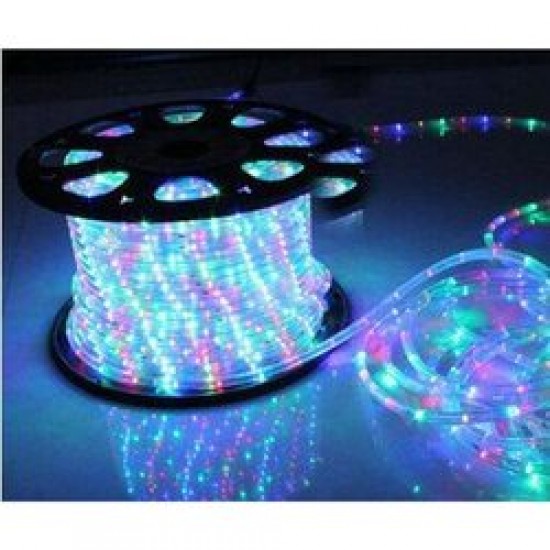 Furtun Luminos LED, 50 metri, lumina multicolor, 8 jocuri de lumini, de exterior