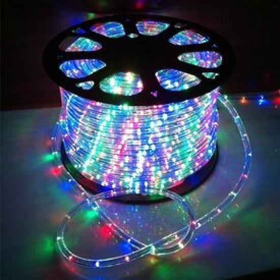 Furtun Luminos LED, 50 metri, lumina multicolor, 8 jocuri de lumini, de exterior