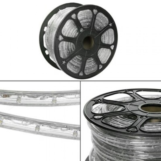 Furtun luminos LED, ECD Germany, instalatie, rola 50 m, multicolor, 36 LED-uri/m, protectie umiditate IP44, inclusiv transformator