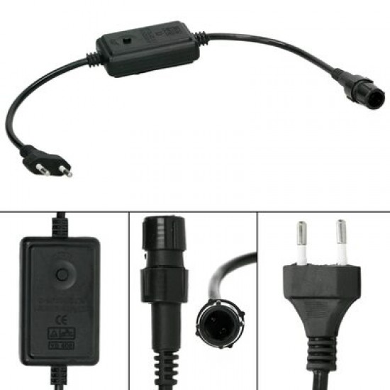 Furtun luminos LED, ECD Germany, instalatie, rola 50 m, multicolor, 36 LED-uri/m, protectie umiditate IP44, inclusiv transformator