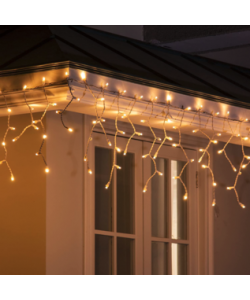 Instalatie Craciun Turturi cu Flash, 20m, 500 Led-uri, Rezistent Apa, Perdea, Franjuri, Exterior/Interior, Fir Alb gros, Alb cald