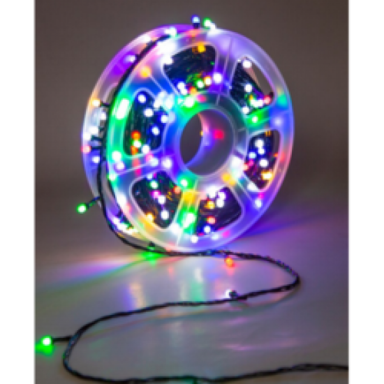 Instalatie de Craciun, becuri model Diamant, rola 100m, pentru interior, 8 jocuri de lumini, multicolora, viMAG ®