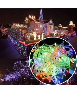Instalatie de Craciun Fir Transparent Tip Sir 100 m 800 LED -uri Multicolor Instalatie de Craciun Fir Transparent Tip Sir 100 m 800 LED -uri Multicolor