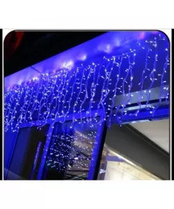 Instalatie de Craciun, Heber, tip perdea franjurata, 8x0,5 m, 320 leduri mari, albastru Instalatie de Craciun, Heber, tip perdea franjurata, 8x0,5 m, 320 leduri mari, albastru