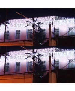 Instalatie de Craciun, Heber, tip perdea franjurata, 9x1 m, 350 leduri mari, alb rece, 010W