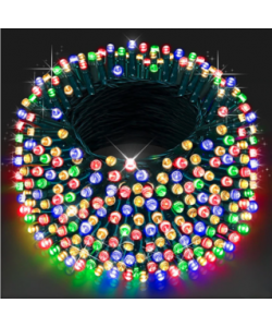 Instalatie De Craciun HYT ®, Lungime 100 m, Cu 8 Jocuri De Lumini, Alimentare 220V, Protectie IP44, Pentru Interior/Exterior, Multicolora