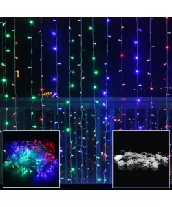 Instalatie de Craciun Interconectabila Fir Transparent Tip Ploaie 3 m x 3 m 500 LED -uri Multicolor Instalatie de Craciun Interconectabila Fir Transparent Tip Ploaie 3 m x 3 m 500 LED -uri Multicolor