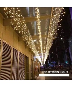 Instalatie de Craciun MAGIC CHRISTMAS, tip perdea ploaie, 8x1 m, 300 leduri, alb cald, MC019WW