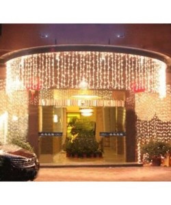Instalatie de Craciun MAGIC CHRISTMAS, tip perdea ploaie, 8x1 m, 300 leduri, alb cald, MC019WW