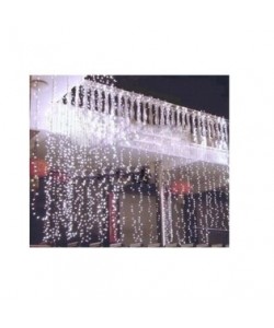 Instalatie de Craciun Perdea tip Turturi Fir Transparent 8 M X 1 M, 360 Leduri, Culoare Alb Rece