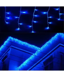 Instalatie de Craciun tip perdea turturi casa fir gros rezistent exterior blue 9m x 0.8m Instalatie de Craciun tip perdea turturi casa fir gros rezistent exterior blue 9m x 0.8m