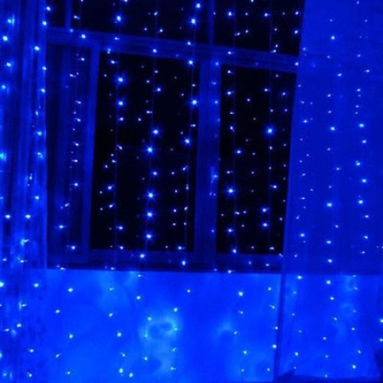 Instalatie de Craciun Tip Ploaie 3 m x 3 m 500 LED -uri Albastru Interconectabila