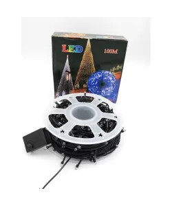 Instalatie de Craciun tip rola Multicolora, 100m, 1000 led-uri, fir negru Instalatie de Craciun tip rola Multicolora, 100m, 1000 led-uri, fir negru