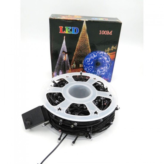 Instalatie de Craciun tip rola Multicolora, 100m, 1000 led-uri, fir negru Instalatie de Craciun tip rola Multicolora, 100m, 1000 led-uri, fir negru
