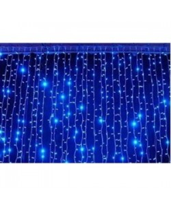 Instalatie pentru Craciun tip Perdea, 8x1 m, Albastru, 340 LED, Interconectabila