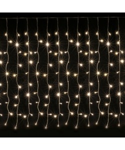 Instalatie perdea 8 m / 1 m, 384 leduri, alb cald, Domi Party &Gifts