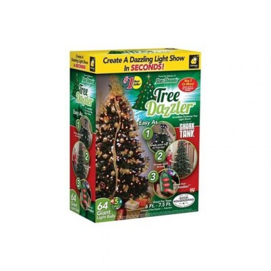 Pachet promo: Instalatie de craciun cu 48 LED si 16 culori / globuri luminoase, 5 programe, Tree Dazzler + Instalatie Craciun, 100 LEDuri, lumina multicolora, 10 m