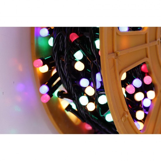 Pachet promo: Instalatie de Craciun Multicolor Tip Rola, MENTON , Liniara, 50m, 500 leduri 6025RB / ghirlanda lunga , Utilizare Exterior-Interior ,Model A100 + Instalatie pom de Craciun, 5m 140 Bec, Multicolor