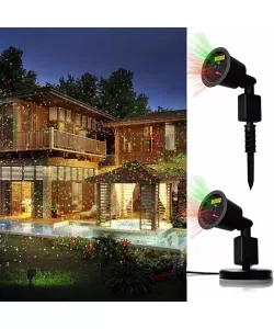 Proiector LED T 3D Metalic Ambiental Interior/Exterior cu 8 Efecte de Lumini Miscatoare si Telecomanda