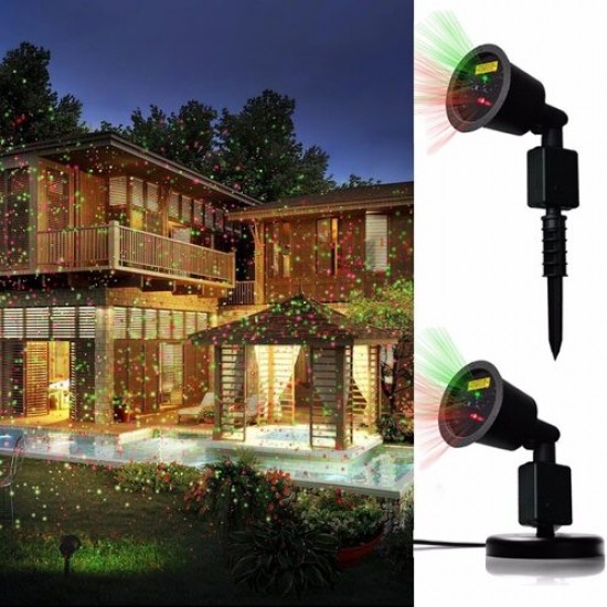 Proiector LED T 3D Metalic Ambiental Interior/Exterior cu 8 Efecte de Lumini Miscatoare si Telecomanda