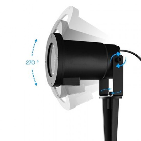 Proiector LED T 3D Metalic Ambiental Interior/Exterior cu 8 Efecte de Lumini Miscatoare si Telecomanda