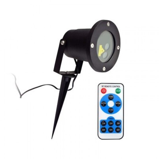 Proiector LED T 3D Metalic Ambiental Interior/Exterior cu 8 Efecte de Lumini Miscatoare si Telecomanda