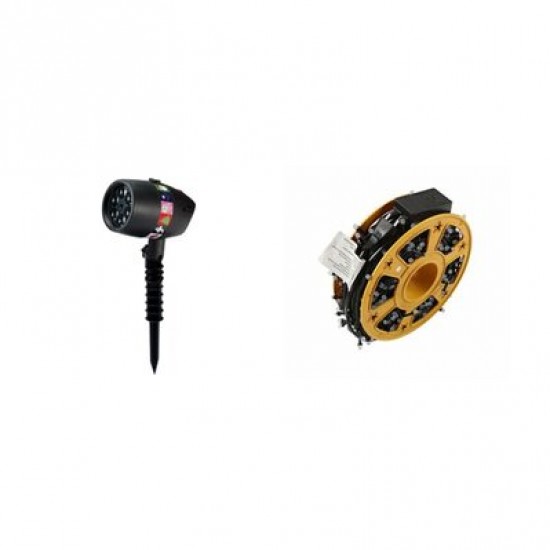 Set - 1 x proiector pentru exterior cu 12 pelicule, 1000 culori + 1 x instalatie cu led-uri multicolore, 100 m