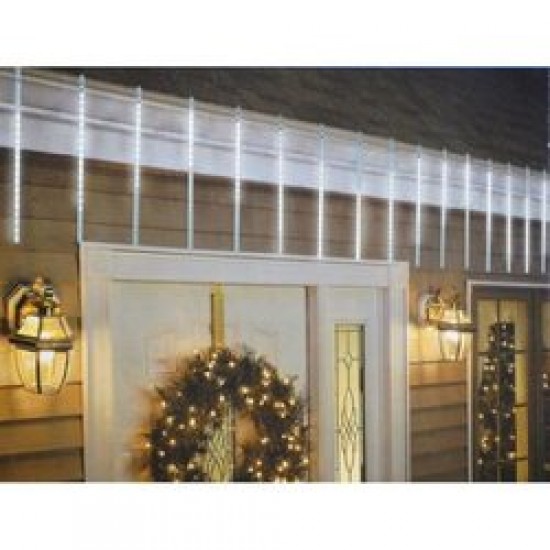 Turturi luminosi, 8 bucati cu 160 led-uri, efect fulg de nea, alb, interconectabil