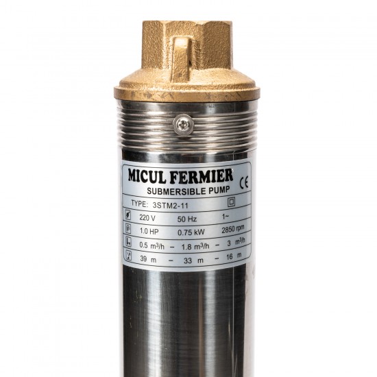 Pompa submersibila Micul Fermier 75QJD 1.8-54/15-0.55, 0.75 KW, 3000 l/h
