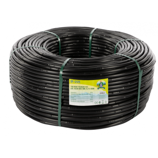 Tub irigat picurare ECO Ø16, 40cm, gros1mm, 4l/h, 400m