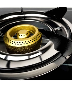 Aragaz  din Sticla Securizata, 2 Arzatoare din Fonta, Aprindere pe Quartz, Negru Ertone MN-1102