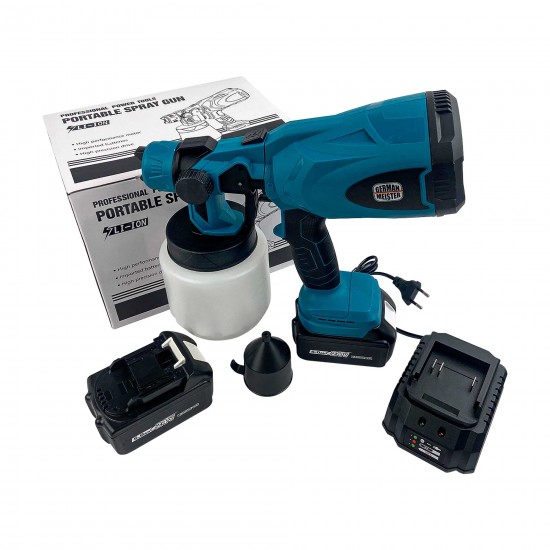 Pistol de Vopsit German Meister cu 2 Acumulatori, 24V, 5Ah