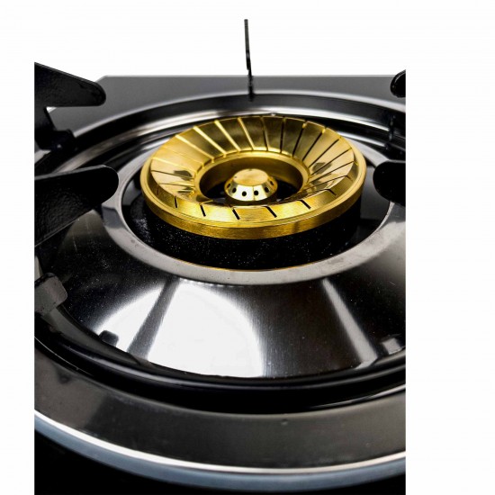 Aragaz din Sticla Securizata Floria, 2 Arzatoare, Negru