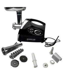 Masina de tocat carne Craft-Tec Neagra 3500W, Accesorii rosii, carnati, chiftele, 3 site, functia revers, motor cupru