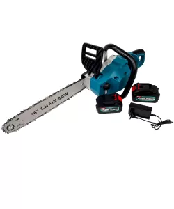 Drujba Electrica cu 2 Acumulatori, Lama 40CM, 128V, 10Ah, Albastra Drujba Electrica cu 2 Acumulatori, Lama 40CM, 128V, 10Ah, Albastra