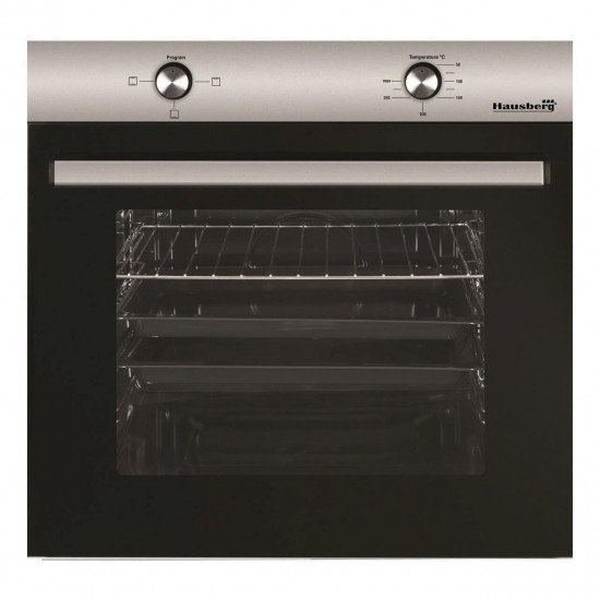 Pachet incorporabil HAUSBERG cuptor electric HB-8051IN, 2000W, 4 Functii, 76L, plita gaz HB-555, 4 arzatoare, aprindere electrica, hota telescopic HB-1285IN, absorbtie 420 m3/h, 2 motoare, 60cm, cuptor microunde HB-8065IN, 1200W, 20L, Inox