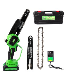 Mini drujba Micul Fermier, 20V, cu doua lame 6'' si 8'', doua lanturi