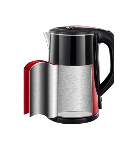 Cana fierbator Hausberg HB-3618RS, 1500 W, 2 L, Baza rotativa 360 grade, Indicator luminos, Oprire automata, Rosu