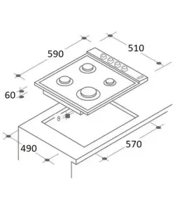 Plita incorporabila Hausberg , aprindere electrica, gaz, 4 arzatoare, sistem siguranta, Inox Plita incorporabila Hausberg , aprindere electrica, gaz, 4 arzatoare, sistem siguranta, Inox