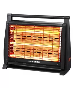 Radiator electric Hausberg , 1500 W, 3 tuburi cu quartz, negru