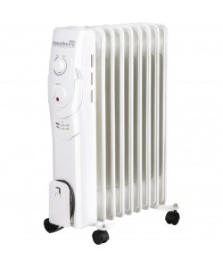 Calorifer electric Hausberg HB-8910AB, 2000 W, 9 elementi, 3 nivele de putere, termostat reglabil, Alb