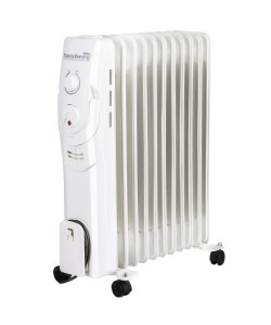 Calorifer electric Hausberg HB-8920AB, 2500 W, 11 elementi, 3 nivele de putere, termostat reglabil, Alb