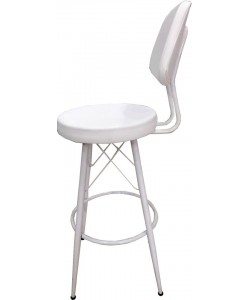 Scaun de bar Parlaya White Eiffel, pentru living, bar si bucatarie, design modern, sezut comfortabil, Alb