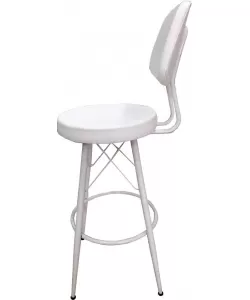 Scaun de bar Parlaya White Eiffel, pentru living, bar si bucatarie, design modern, sezut comfortabil, Alb