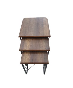 Set 3 mese de cafea Parlayan cu roti din MDF acoperit cu sticla, picioare cromate