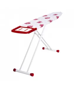 Masa de calcat Liva Delux, Suprafata de calcare 42X123 cm, Inaltime ajustabila 55-90 cm, Monobloc, Bumbac 100%, Multicolor